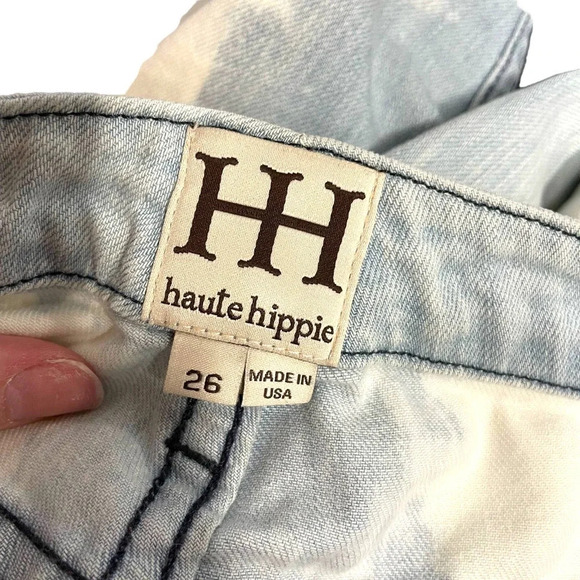 Haute Hippie Denim Outstanding Acid Wash Bleached Boyfriend Jeans Size 26 - Picture 6 of 8